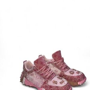 Pink rhinestone platform sneakers  Sz 11